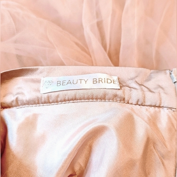 NWOT Long Dusty Rose Tulle Bridal skirt M - Picture 3 of 4
